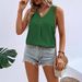 2026 European And American Women's Clothing Summer V-neck Buttoned Tank Top T-shi Loose Casual_ecoleips.com