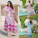Women's Clothing Positioning Printed Dress Loose A Line Long Skirt Beach Cover Up Holiday Long Skirt_ecoleips.com
