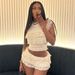 Women's Clothing Summer New Fashion Temperament Sweet Hot Girl Solid Color Hollow Slim Pleated Shorts Suit_ecoleips.com