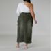 plus Size Women's Denim Skirt with Decorated Suspender And Slit J8007 Cross Border Style Factory Direct Sales_ecoleips.com