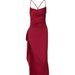 ng2510292 European And American Women's Fashion 2025 Spring/summer Sexy Back-tie Slit Evening Solid Color Strap Dress New Style_ecoleips.com