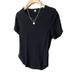 Women's Clothing Cotton Straight Shoulder Herringbone Short Sleeved T Shirt For Women In Summer Short Round Neck Slim Fit Solid Color Tops_ecoleips.com