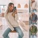 "Split Hem Sweater – Classic Crewneck (Light Khaki/Green/Charcoal) | Effortless Layering"_ecoleips.com