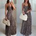 Leopard Print Mesh Suspender Dress Casual Vacation Style Zipper New European American 2026_ecoleips.com