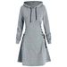 Women's Long Sleeved Hooded Casual Fashion Sweatshirt Dress Autumn New_ecoleips.com