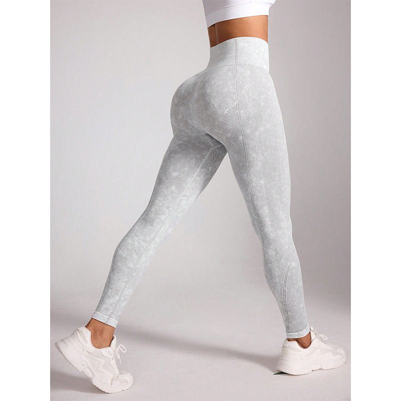 K Matte High Waisted, Waist Cinching, Hip Lifting, Slimming, Tight Fitting, High Elasticity Fitness, Running, Sports, Imitation Denim Yoga Pants_ecoleips.com