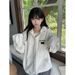 Neutral And Sophisticated American Retro Style Hooded Top, Printed Hoodie, Women's Jacket, Plus Size, Minimalist_ecoleips.com