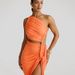 Women's 2025 Spring Summer New Fashion Single Shoulder Strapless Backless Hollow Out Tie Ruched Dress Wholesale_ecoleips.com