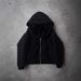 "European Minimalist Hooded Cardigan – Double-Layer Streetwear Coat, Unisex Oversized Fit, Retro Chic Style (Black/White) – S/M/L/XL"_ecoleips.com