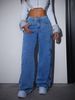 Y2K High-Waisted Bowknot Jeans – American Retro Washed Denim Pants (XS-XL, Light/Dark Blue)_ecoleips.com