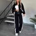 Summer And Autumn Women's Clothing Striped Zipper Top Jacket Sports And Leisure Suit_ecoleips.com