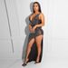 Women's Clothing sexy v neck see through slim fit hot diamond dress_ecoleips.com
