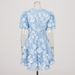 Women's Clothing Celebrity Temperament Dress Autumn And Winter Water Soluble Flower Puff Sleeves High Grade Three Dimensional Flower Dress_ecoleips.com