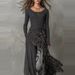 High-Waisted A-Line Long Sleeve Dress - Leopard Print Polyester Maxi Dress For Women_ecoleips.com