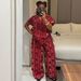 Women's Clothing Women's Style Printed Slimming Shirt Wide Leg Trousers Set Fashion Drawstring Waist Elegant Stylish Short Sleeved Outfit_ecoleips.com
