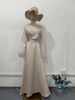 Women's Clothing Half High Collar Dress Female New Long Sleeved Tea Break French Fairy Waist Long Skirt_ecoleips.com