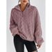 Women's Clothing Reversible Fleece Floral Zip-Up Hoodie - Soft & Stylish Pullover With Cozy Double-Sided Fabric (Wine Red, Khaki, Beige, Dark Gray)_ecoleips.com