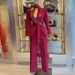 Elegant Tie-Waist Blazer & High-Waist Trousers Set – Solid Color Women's Suit For Office & Evening (Navy, Green, Red, Brown)_ecoleips.com