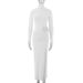 Verve 2025 Sexy Hot Girl Women's Hollow Out Socialite Evening Elegant Three-Dimensional Floral High Neck Dress_ecoleips.com