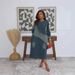 Women's Clothing Color Block Patchwork Denim Dress Loose Fit Mid-Length Frayed Edge Casual Summer Dress_ecoleips.com