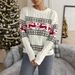 "Whimsical Reindeer Knit – Festive Fair Isle Crewneck For Cozy Holiday Magic (S/M/L/XL, Snow White) – Jingle-Free Joy"_ecoleips.com