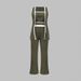 Women's Sexy 3-Piece Set, Olive Green Tank Top With Sleeveless Cardigan And High-Waist Straight Leg Pants, Elegant Lounge And Streetwear Outfit_ecoleips.com