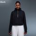 Women's Fleece Lined Half Zip High Neck Pullover Sweatshirt Warm Autumn Winter Outerwear Coat D25131_ecoleips.com