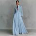 Elegant French-Inspired Pleated Maxi Dress – Slimming Waist-Defined Long Sleeve Dress For Women (White & More Colors, S-XXL)_ecoleips.com