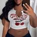 Women's Clothing Fashion Sexy Letter Print U Neck Vest Top_ecoleips.com