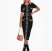 Ice Silk Slim Fit Color Block mid Length Dress with Pocket for Women Elegant Luxury Early Autumn New Style 2026_ecoleips.com