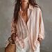 Women's Oversized Striped Shirt - Flowy Long Sleeve Blouse With Lapel Collar For Work & Weekend (S-XXL, 3 Colors)_ecoleips.com