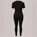 Women's Clothing Women's Fashion Tight Fitting T-Shirt And Pants Set Short Sleeved Clothing European And American Style_ecoleips.com