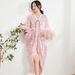 New Chinese-style Ostrich Bridal Robe, Luxurious Autumn Winter Feather Bathrobe, High-end Sleepwear And Home Wear_ecoleips.com