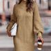 Women's French Retro Knit Sweater Dress - Slim Fit Long Sleeve Pullover With Coat-Like Elegance, Autumn & Winter Casual Chic_ecoleips.com