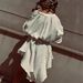 Summer New Cross Border Irregular Short Dress round Neck Batwing Sleeve Pleated Casual Elegant Fashion European American Style_ecoleips.com