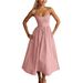 Elegant Strapless Suspender Dress for Women Solid Color Casual Fashion Summer European American Style Hot Selling_ecoleips.com