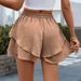 Aria Basics Aria Basics 2026 Summer Casual Ruffle Shorts European And American Foreign Trade Women's Textured Layered Wide-Leg Pants_ecoleips.com