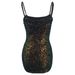 New European And American Style Cro-Border Iridescent Sequin Gradient Color Strap Beaded Bodycon Short_ecoleips.com