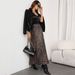 Voya Women's Retro Slim Leopard Print Large A-line Skirt With A Hanging Feeling, Fashionable And Casual Versatile Mid Length Skirt_ecoleips.com