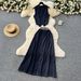 Women's Clothing Summer Outfit For Women Retro Sleeveless V Neck Denim Vest, High Waist Drape Skirt, Two Piece Suit_ecoleips.com
