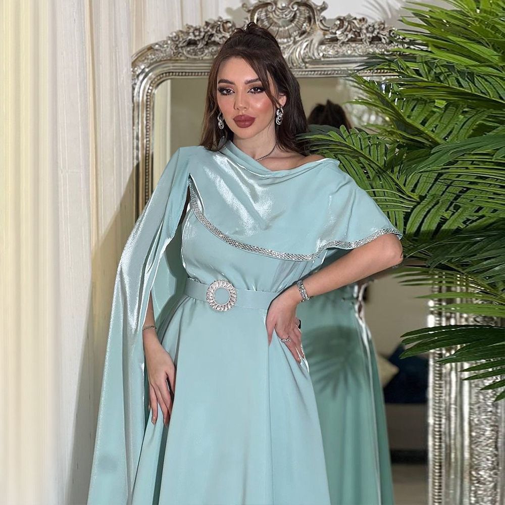 Women's Clothing Slim Evening Robe Dress With Belt_ecoleips.com
