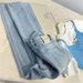 Waffle Texture Soft Tencel Cotton Jeans Women, Slimming And Versatile, Narrow Fit, Light Blue, Floor-length Straight_ecoleips.com