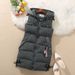 Women's Quilted Sleeveless Vest Coat With Hood, Lightweight Down Alternative Puffer Jacket For Fall Winter, Longline Zip-Up Casual Outerwear_ecoleips.com