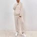 Cross-Border 2025 Autumn Winter New European And American Casual Women's Clothing Solid Color Plush Hooded Sleeve_ecoleips.com