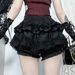 Women's Cross Lace Pumpkin Skirt Pants CF25260 Slimming Versatile Hot Girl Autumn New Style Subculture Hot Sale Shorts_ecoleips.com