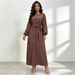Cross Border Best Selling Simple And Versatile Nida Solid Color Dress_ecoleips.com