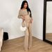 WG060 Early Spring Best-selling Suit, Asymmetrical Long-sleeve T-shirt And Wide-leg Pants, Casual Fashion Suit_ecoleips.com