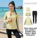 Tigerrun Women's Sunscreen Swimsuit Set Long Sleeve Two Piece Swimwear for Surfing Diving Jellyfish Suit Sports Swimming_ecoleips.com