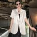 ng2510292 XZ179-Lightweight Plus-size Women's Suit, Korean Style, Slimming Satin Short-sleeve Blazer, Sun Protection Jacket For_ecoleips.com