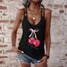 Women's Butterfly Print Sleeveless Top Double Strap Vest Short Tank Camis For Spring/Autumn Summer_ecoleips.com